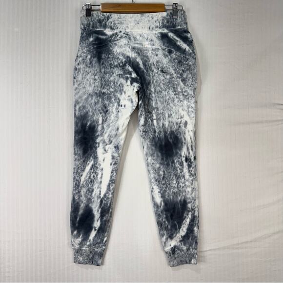 Lululemon Athletic Warm Down Black/White Marbled/Tie-Dye Jogger Sweatpant Size 6 - Picture 5 of 9